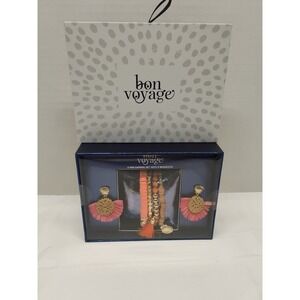 Bon Voyage Earring And Bracelet Set In Gift Box New